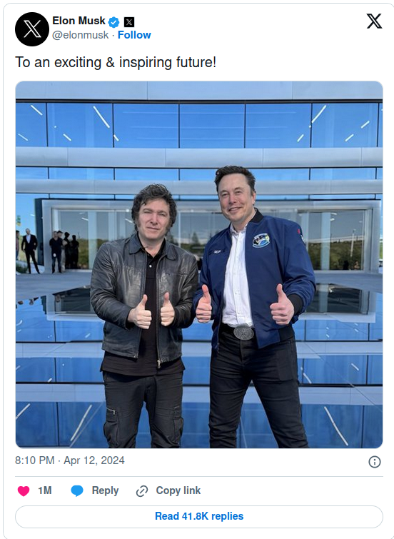 Argentina’s economy is crashing while Milei goes on a date with Elon Musk