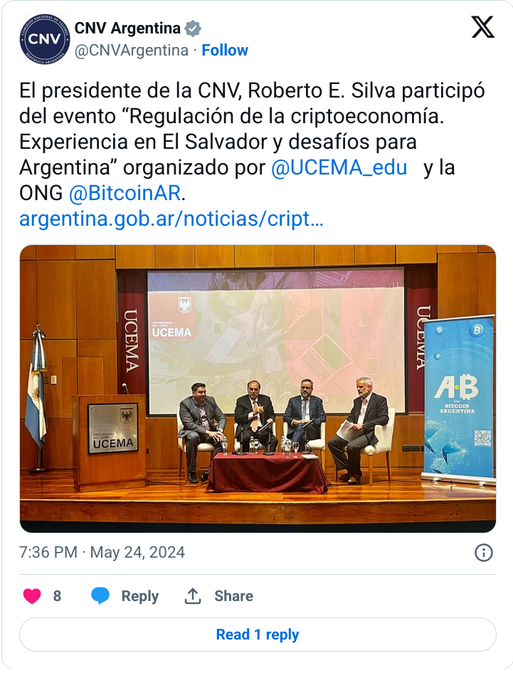 阿根廷正在与萨尔瓦多关于比特币采用策略的对话