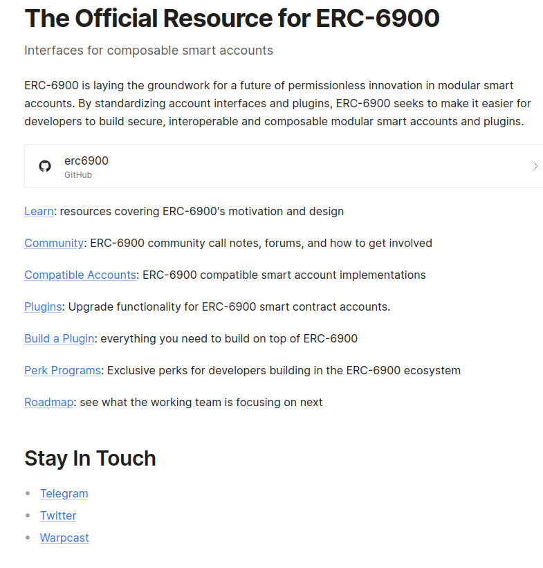 ERC-6900 Website Launches, Co-Authored by Ethereum Foundation, Alchemy, Circle and Quantstamp