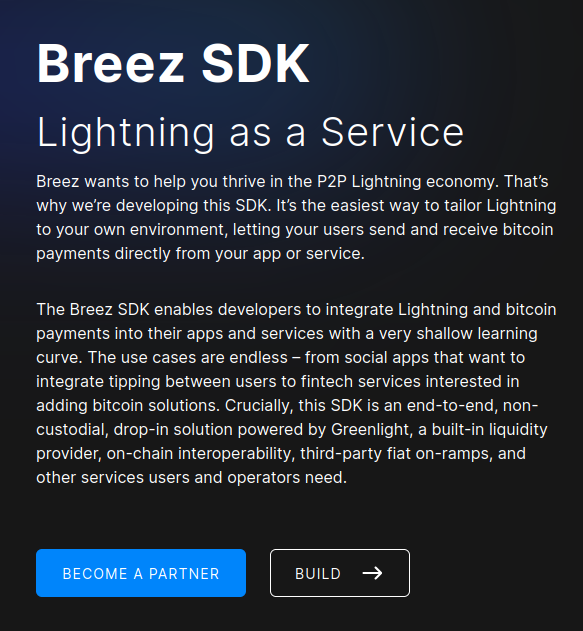 Breez SDK позволяет интегрировать сеть Lightning Bitcoin в каждый крипто-кошелек