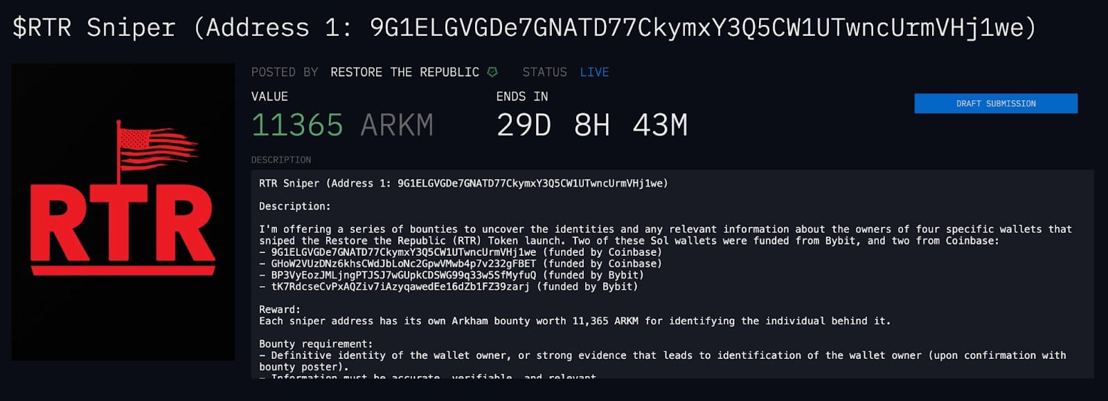 Arkham Launches Bounty To Identify Owners of Wallets Associated With Fraudulent Altcoin Project