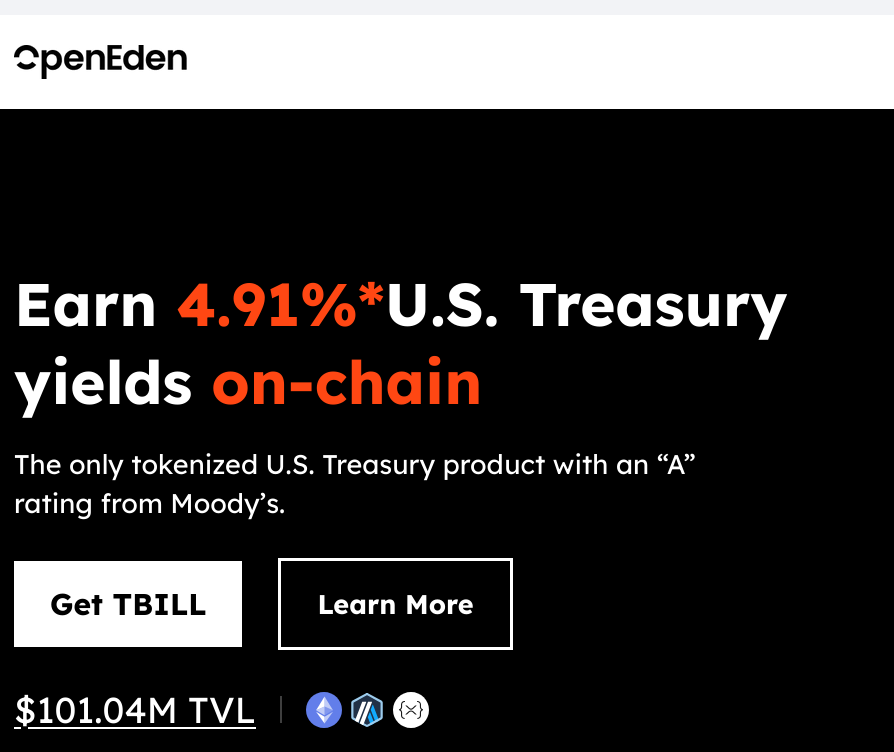 Tokenized T-Bills issuer OpenEden surpasses $100m in TVL