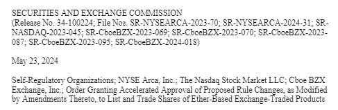 SEC утвердил все Spot Ethereum ETF post image