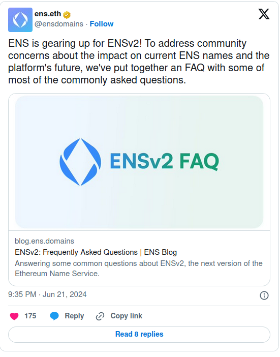 Ethereum Name Service (ENS) обогнал многие крупные криптовалюты в этом году post image